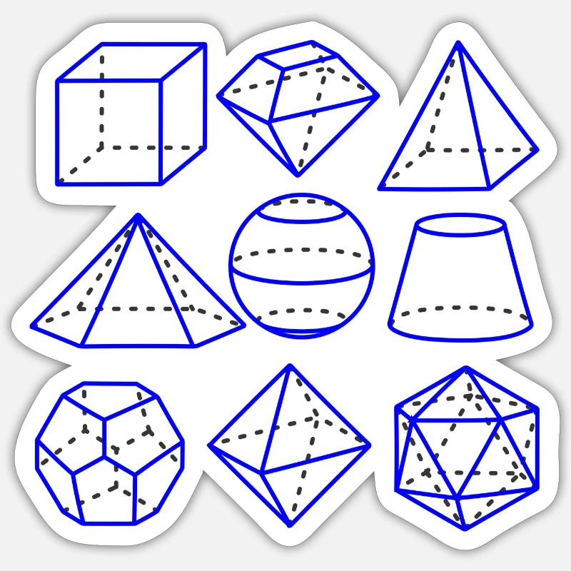 Chiffres mathématiques Stylo bleu - Sticker taille S (10 x 10 cm) - blanc mat