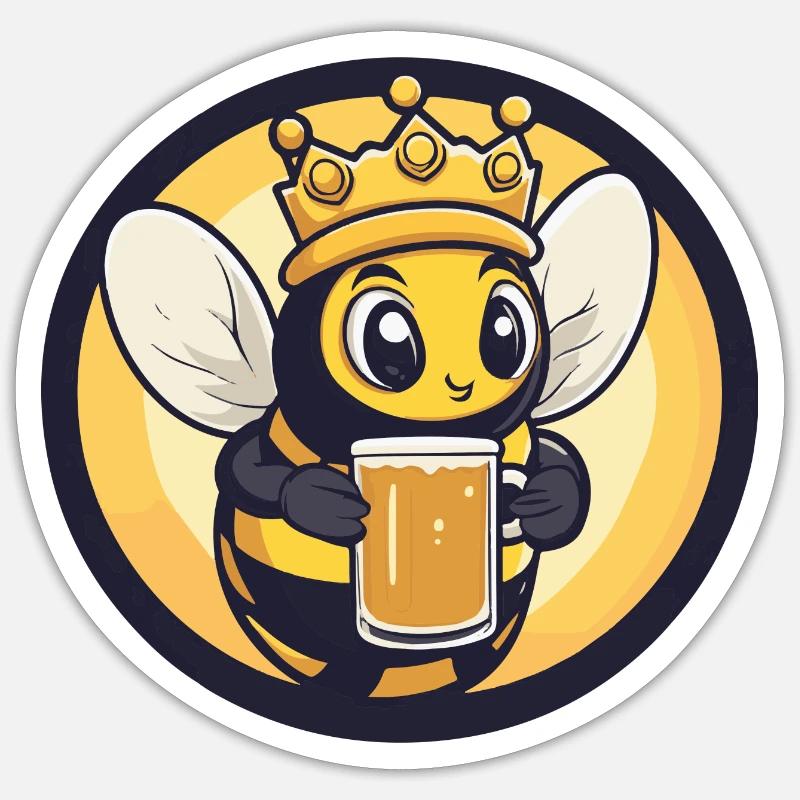 Biene Bier Comic Sticker Größe S (10 x 10 cm)