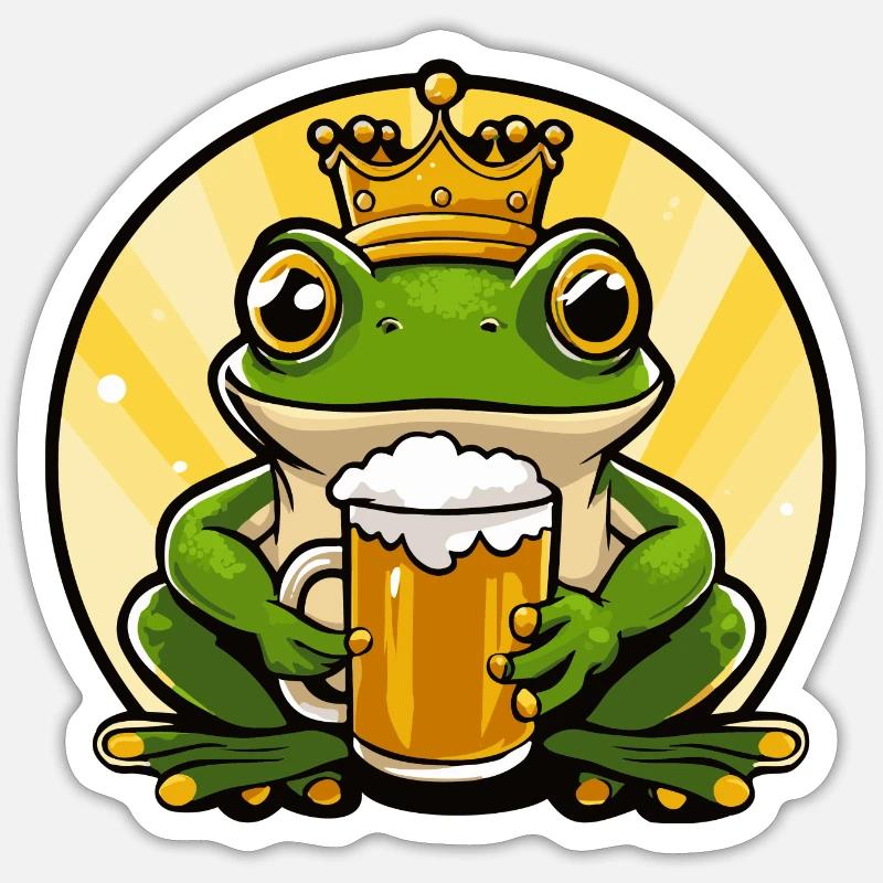 Frog Beer Comic - Sticker size S (10 x 10 cm) - white matte