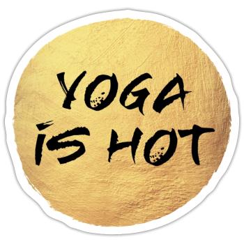 Yoga Circle hot Fan Meditation Gold deluxe Quote - Sticker size S (10 x 10 cm) - white matte - Front
