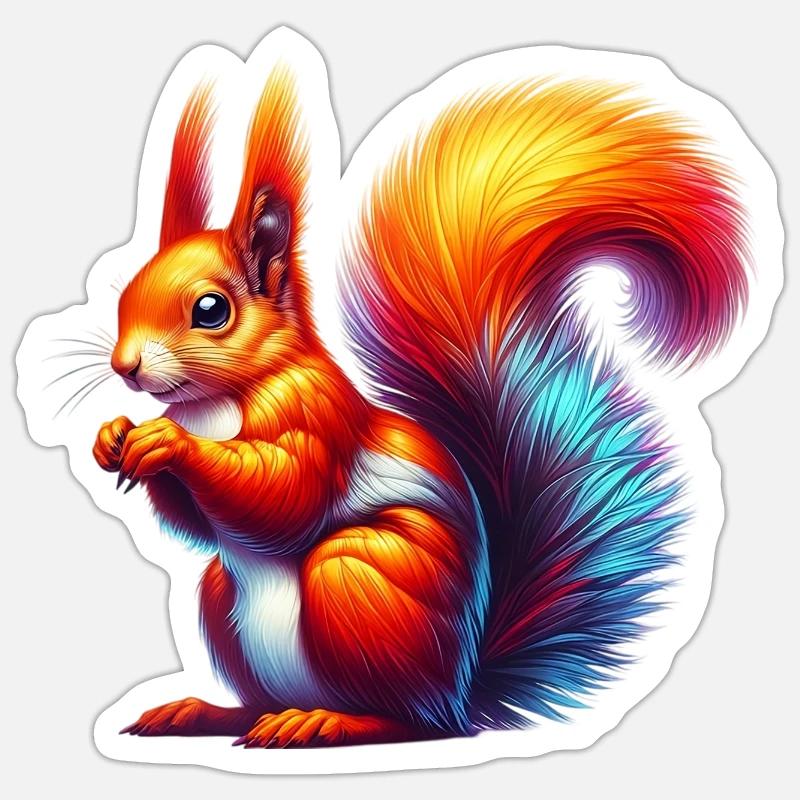 Écureuil - Sticker taille S (10 x 10 cm) - blanc mat