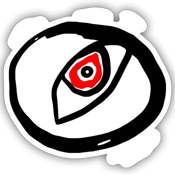 Oeil - Symbolisme - Sticker taille S (10 x 10 cm) - blanc mat - Devant