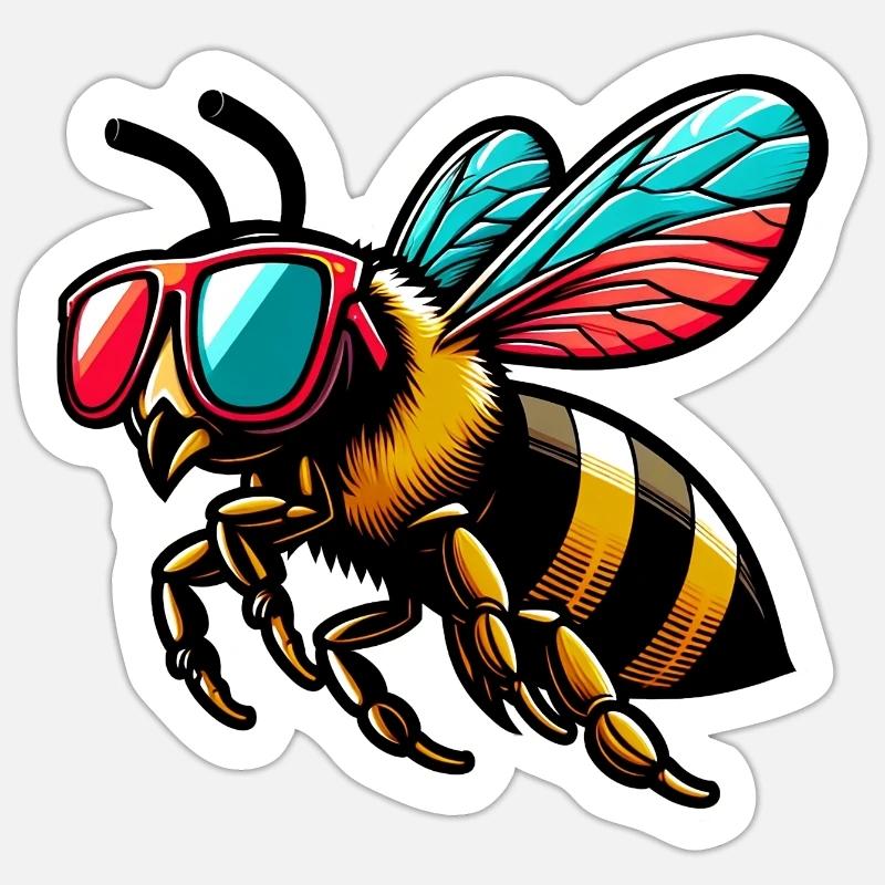 Biene - Sticker Größe S (10 x 10 cm) - Mattweiß