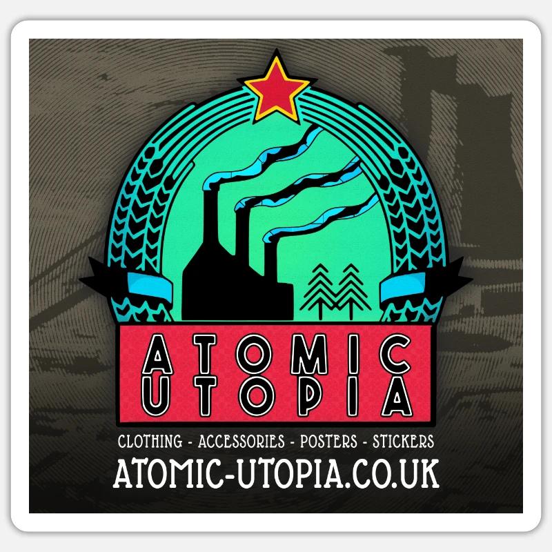 Atomic Utopia - Website Promo - Sticker size S (10 x 10 cm) - white matte