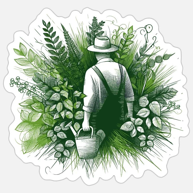 Pflanzenflüsterer - Sticker Größe S (10 x 10 cm) - Mattweiß