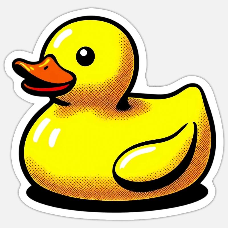 Caneton Canard Canard Canard - Sticker taille S (10 x 10 cm) - blanc mat