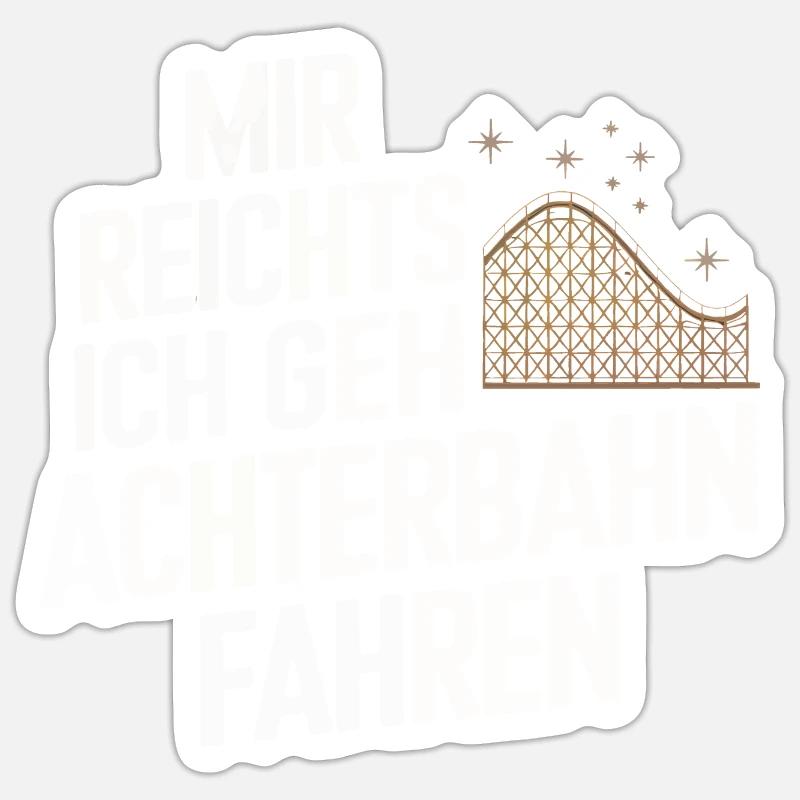 Achterbahn Freizeitpark Roller Coaster - Sticker Größe S (10 x 10 cm) - Mattweiß