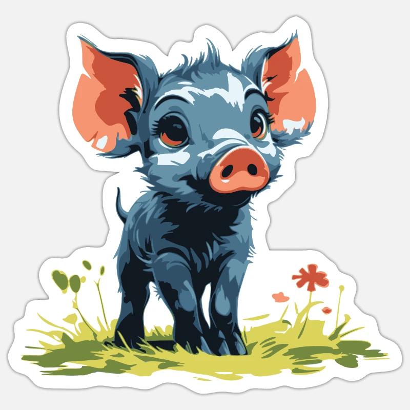Bébé cochon Sticker taille S (10 x 10 cm)