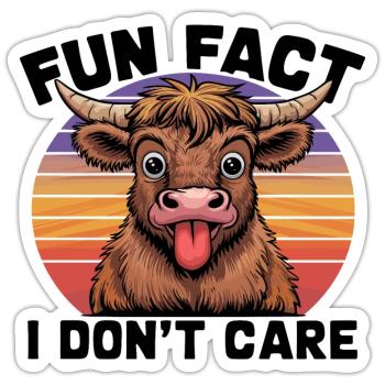 Lustige Highland Kuh Zunge raus Design für Tier - Sticker Größe S (10 x 10 cm) - Mattweiß - Vorne