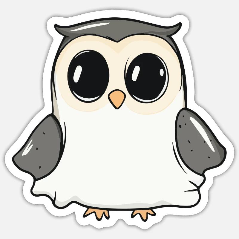 Owl Halloween Funny Ghost - Sticker size S (10 x 10 cm) - white matte
