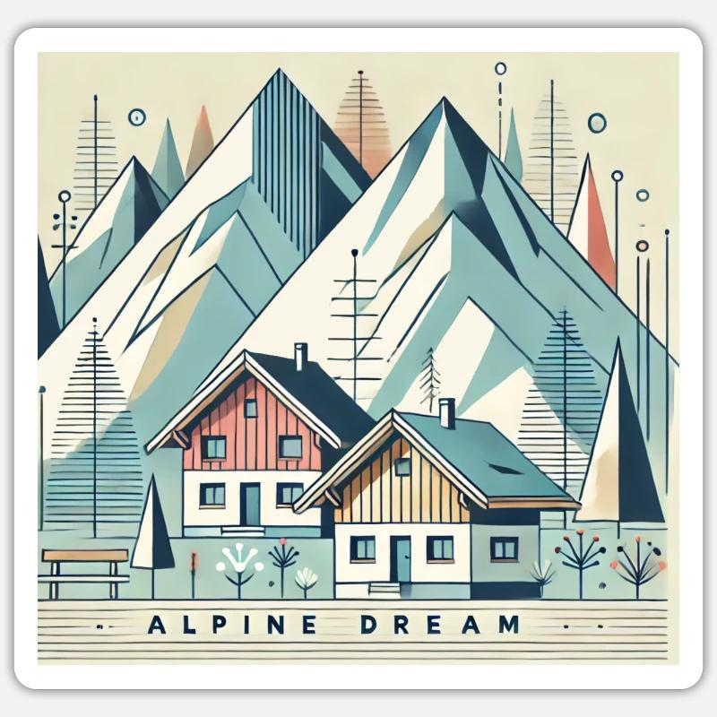 Alpine dream - Sticker size S (10 x 10 cm) - white matte