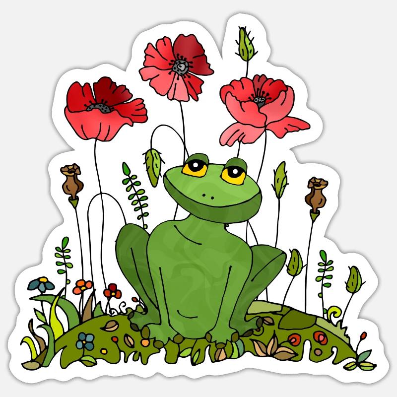 Grenouille - Sticker taille S (10 x 10 cm) - blanc mat