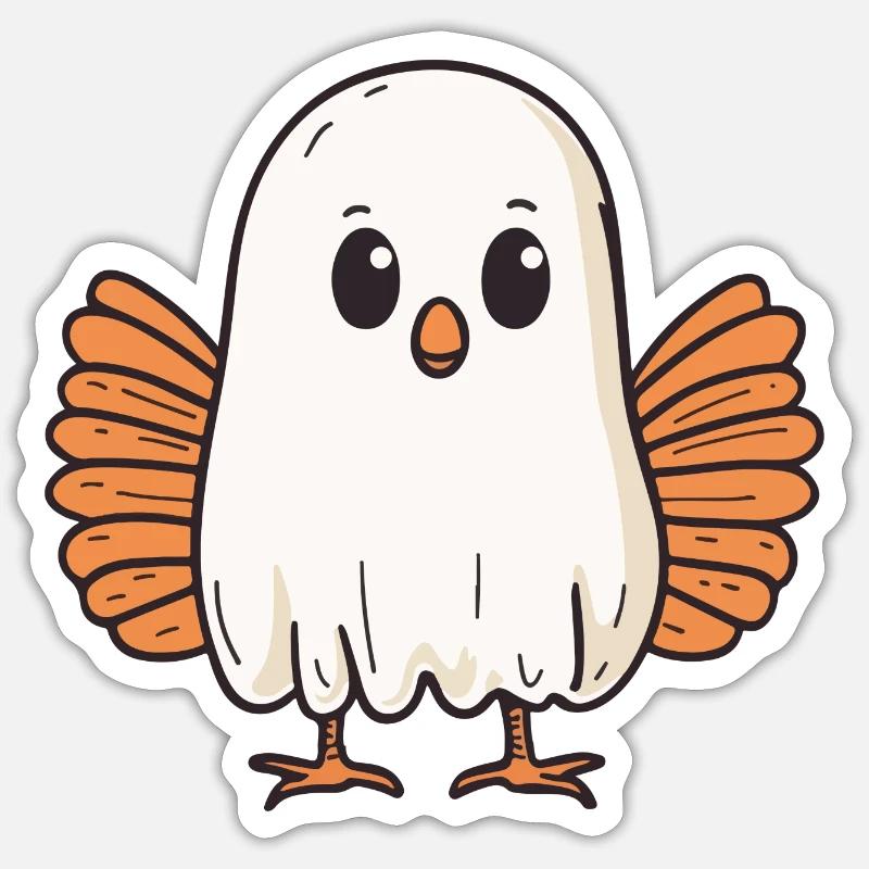 Turkey Halloween Funny Ghost - Sticker size S (10 x 10 cm) - white matte