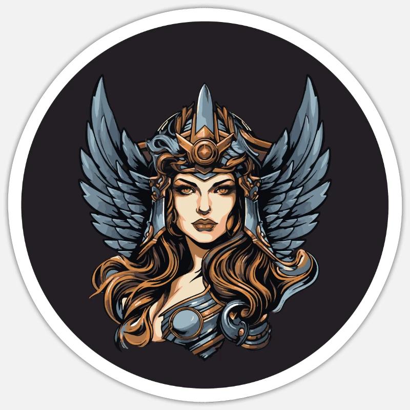 Kriegerin - Sticker Größe S (10 x 10 cm) - Mattweiß