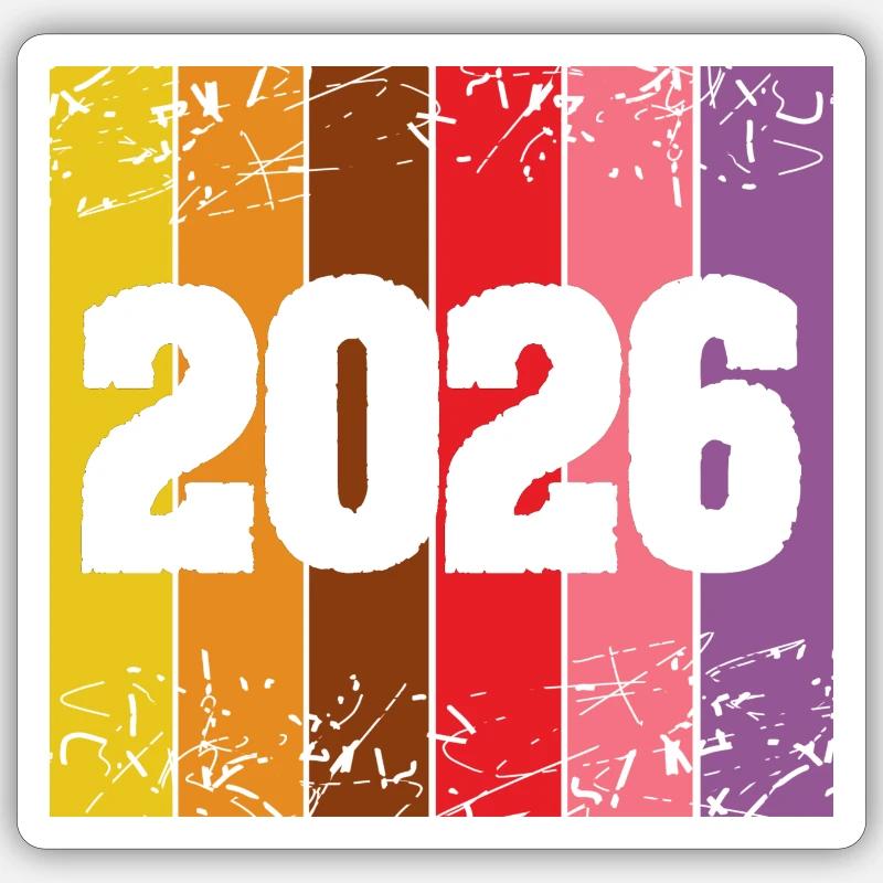 Year 2026 - Sticker size S (10 x 10 cm) - white matte