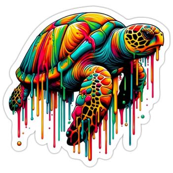 Turtle - Sticker size S (10 x 10 cm) - white matte - Front