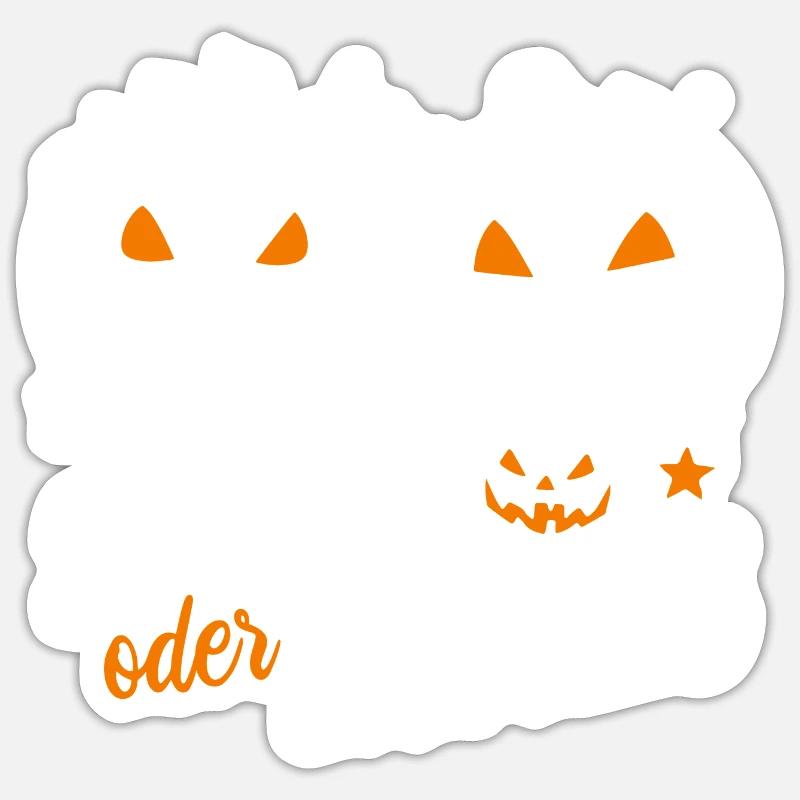 Halloween Zwillinge - Süßes oder Saures Sticker Größe S (10 x 10 cm)