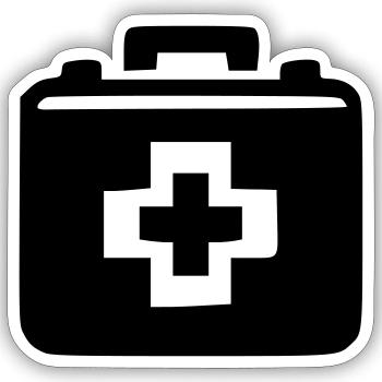 Doctor's kit - Sticker size S (10 x 10 cm) - white matte - Front