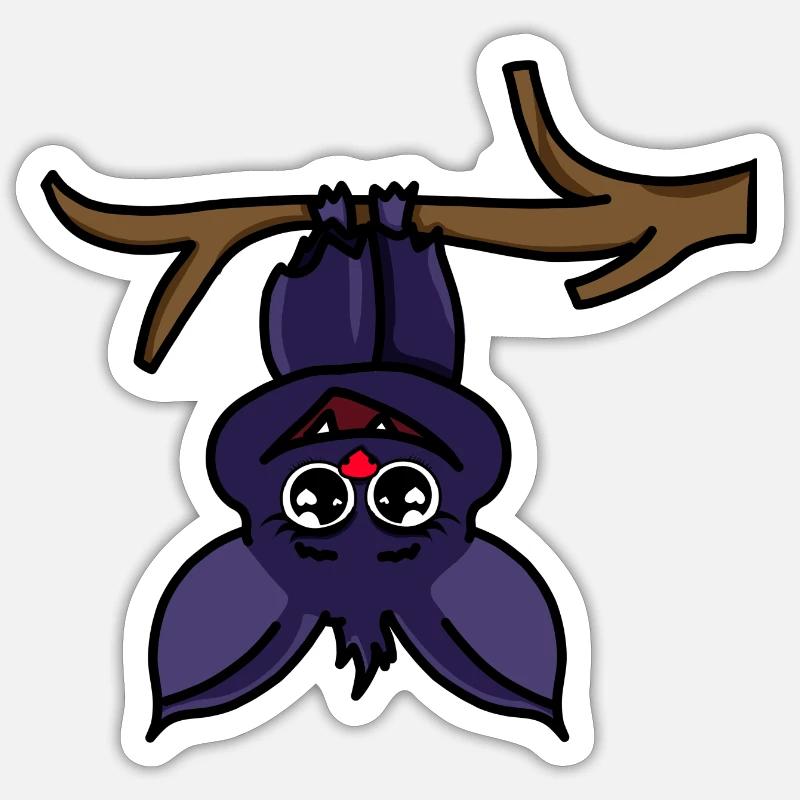 Fledermaus - Sticker Größe S (10 x 10 cm) - Mattweiß
