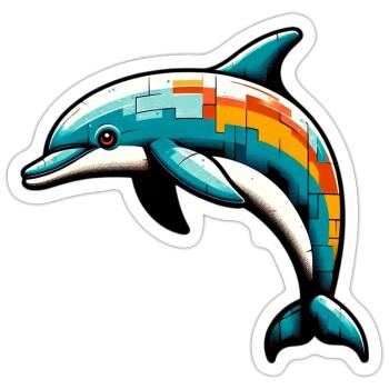 Dolphin - Sticker size S (10 x 10 cm) - white matte - Front