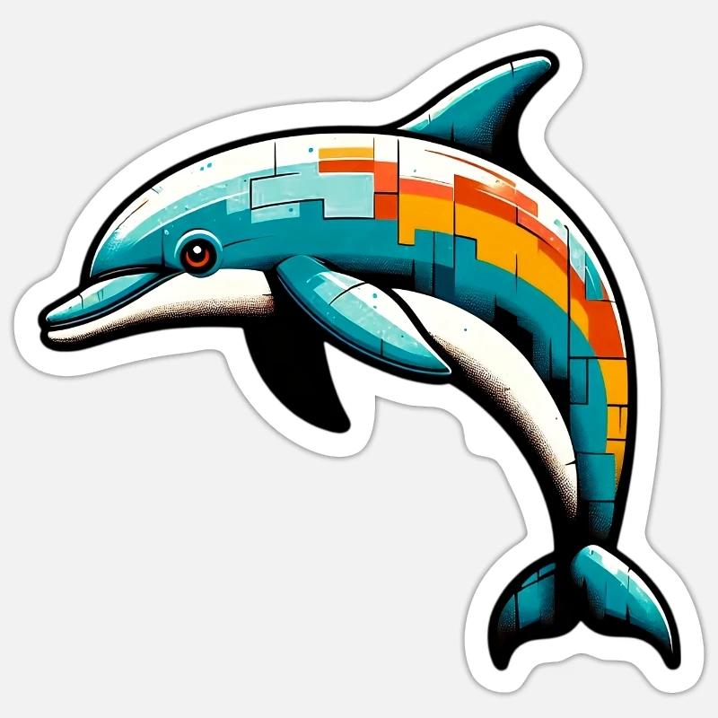 Dolphin - Sticker size S (10 x 10 cm) - white matte