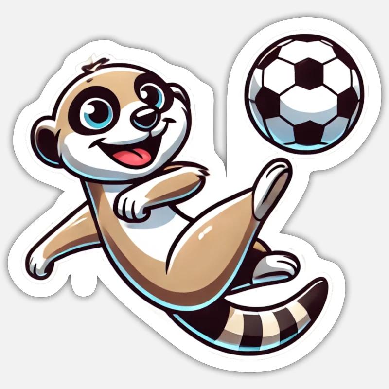 Fussball Erdmännchen Sticker Größe S (10 x 10 cm)