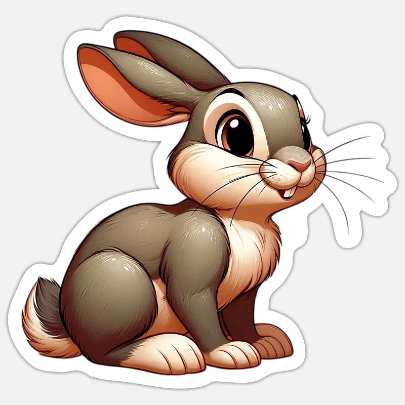 Lapin - Sticker taille S (10 x 10 cm) - blanc mat