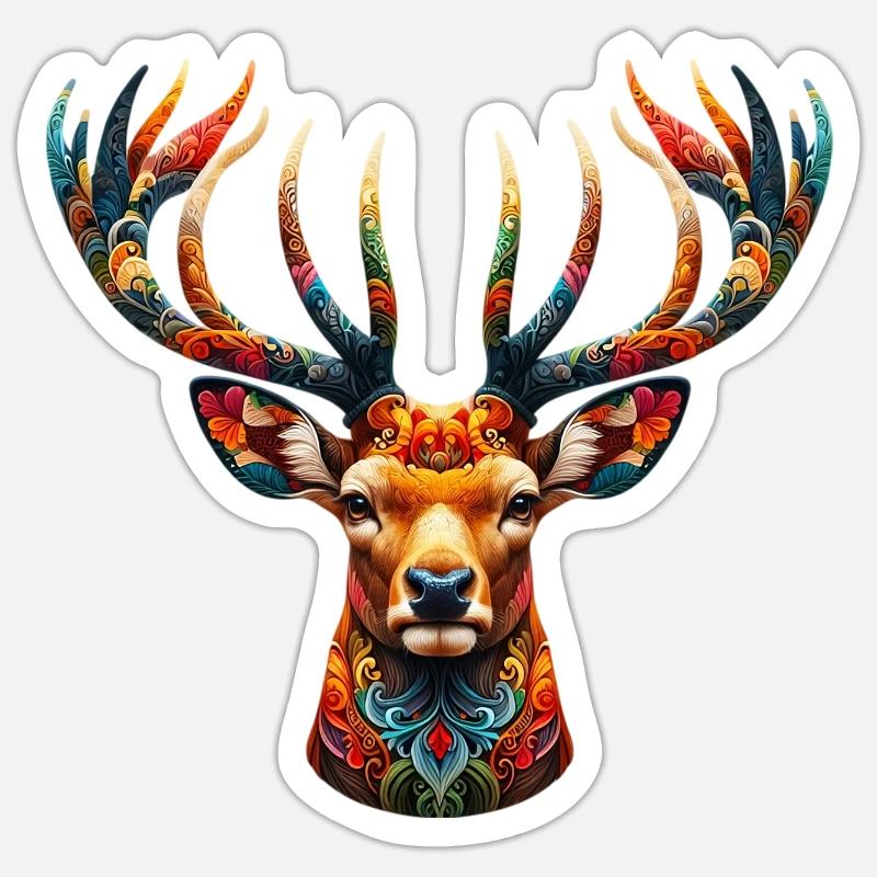 Deer - Sticker size S (10 x 10 cm) - white matte