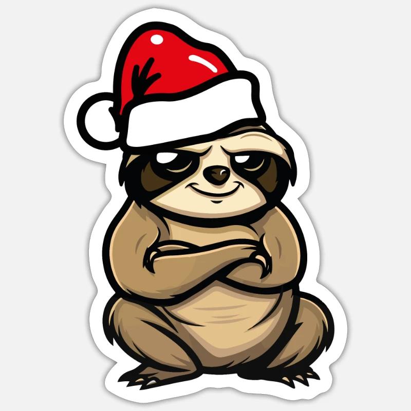 Sloth Christmas - Sticker size S (10 x 10 cm) - white matte