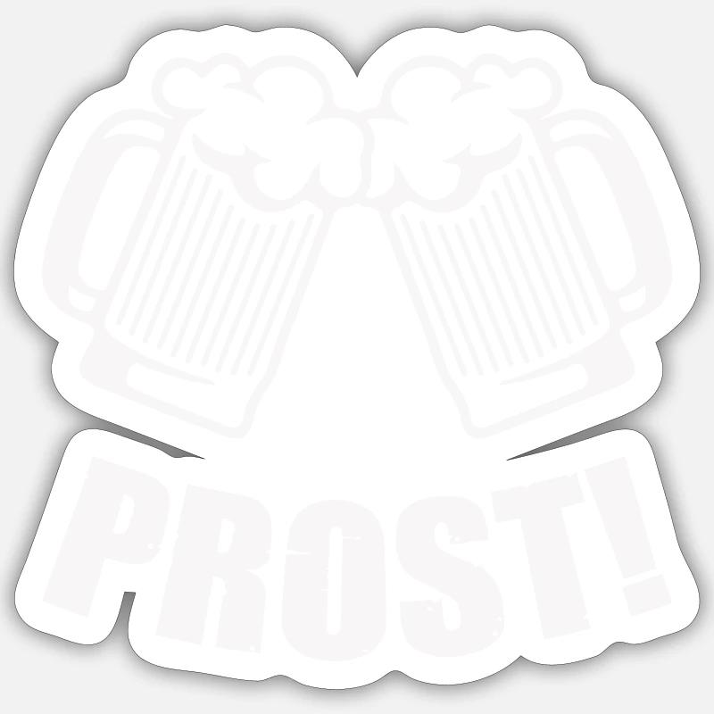 Bier Prost - Sticker Größe S (10 x 10 cm) - Mattweiß