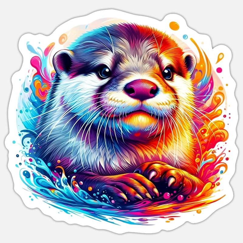 Otter - Sticker size S (10 x 10 cm) - white matte