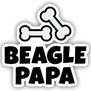 Beagle Papa - Sticker Größe S (10 x 10 cm) - Mattweiß - Vorne