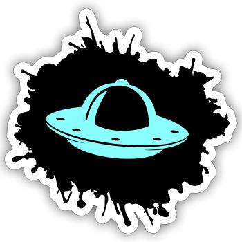 Ufo blobs - Sticker size S (10 x 10 cm) - white matte - Front