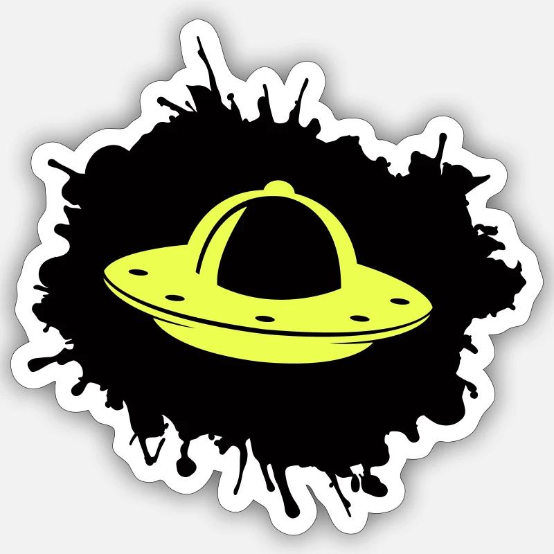 Ufo Klecks - Sticker Größe S (10 x 10 cm) - Mattweiß