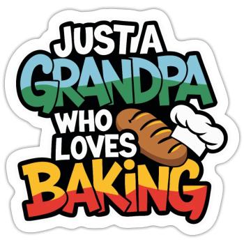 Grandpa is a baker, our grandpa likes to bake - Sticker size S (10 x 10 cm) - white matte - Front