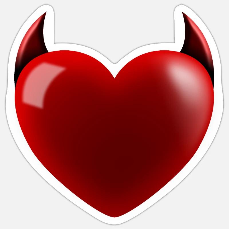 Heart Devil - Sticker size S (10 x 10 cm) - white matte