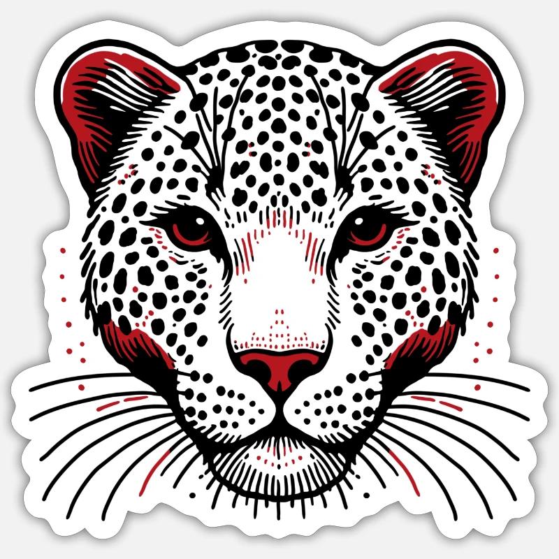 Red Panther - Sticker taille S (10 x 10 cm) - blanc mat