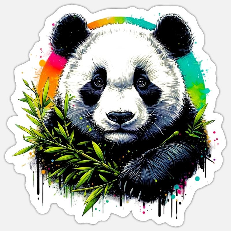 Panda - Sticker Größe S (10 x 10 cm) - Mattweiß