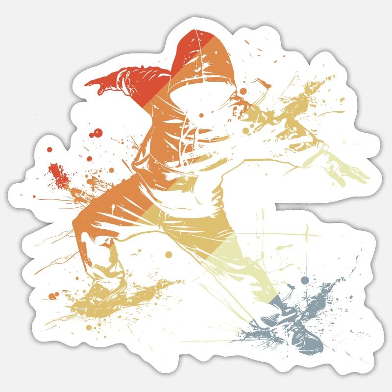 Breakdancer Vintage Look - Sticker taille S (10 x 10 cm) - blanc mat