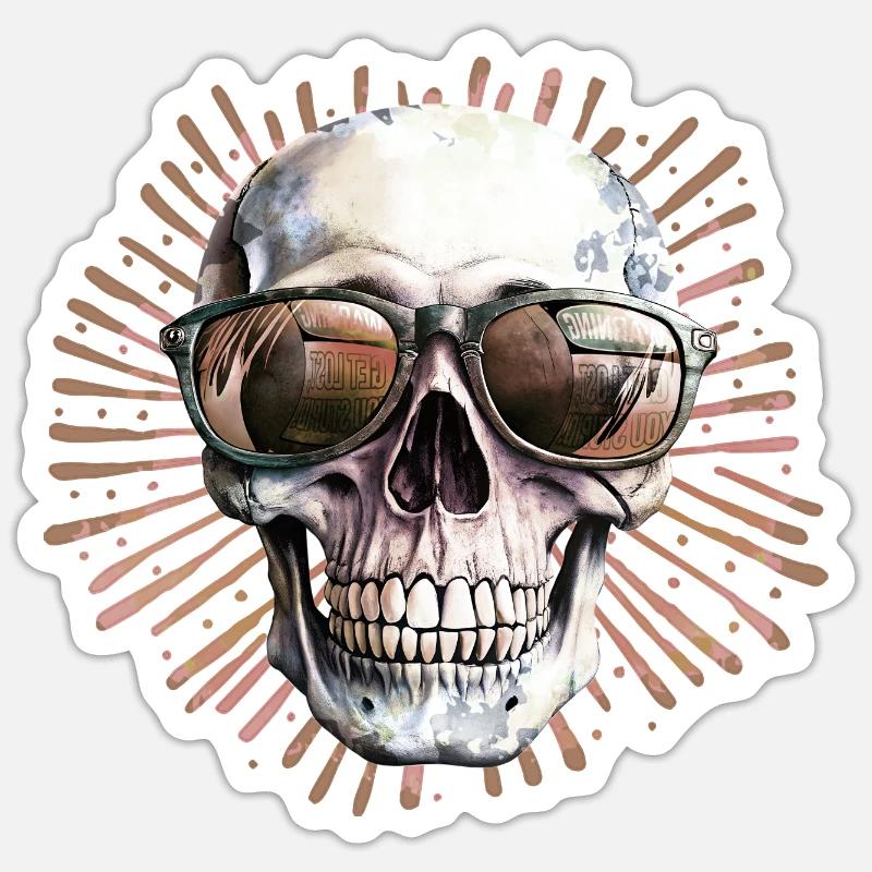 Skull Shades - Sticker size S (10 x 10 cm) - white matte