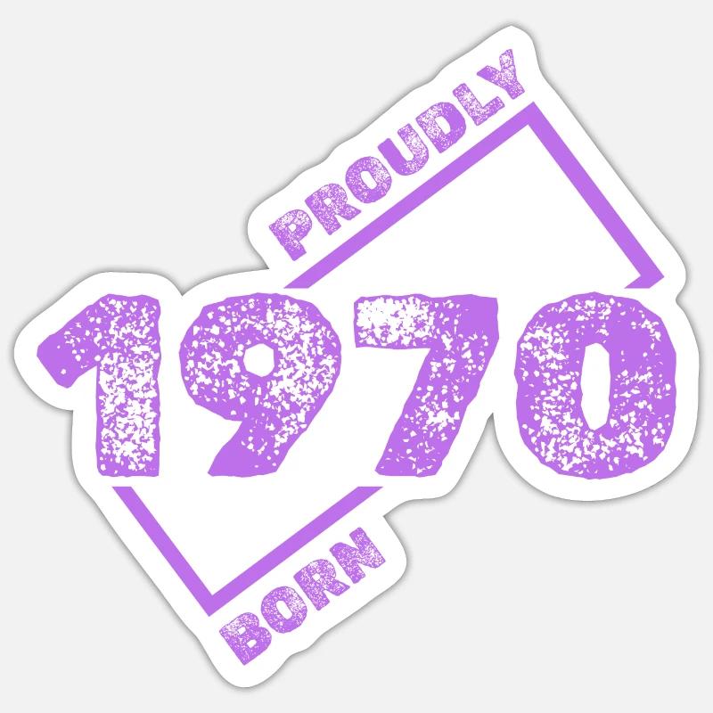 1970 1970 - Sticker taille S (10 x 10 cm) - blanc mat