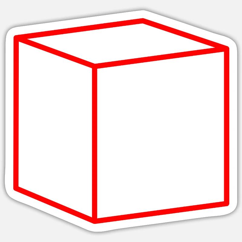 Red cube Sticker size S (10 x 10 cm)