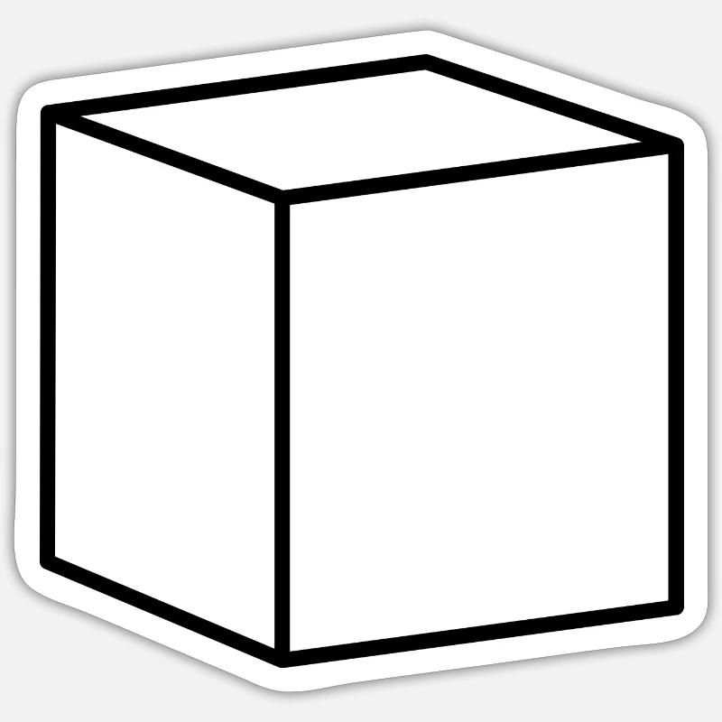 Cube noir Sticker taille S (10 x 10 cm)