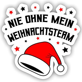 Never without my Christmas team - Sticker size S (10 x 10 cm) - white matte - Front