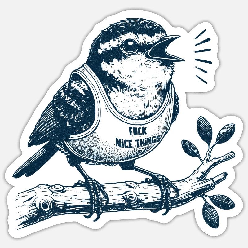 Vogel - Fck Nice Things Sticker size S (10 x 10 cm)