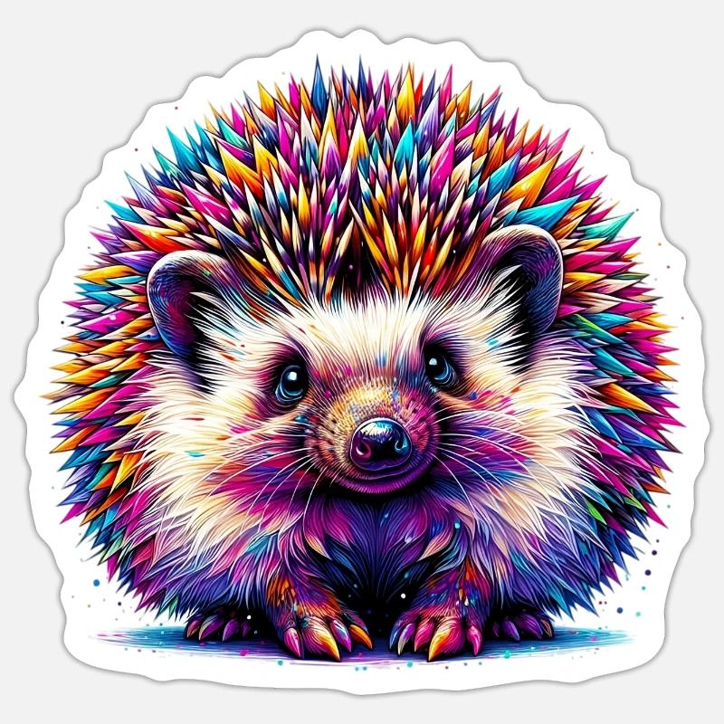 Hedgehog - Sticker size S (10 x 10 cm) - white matte