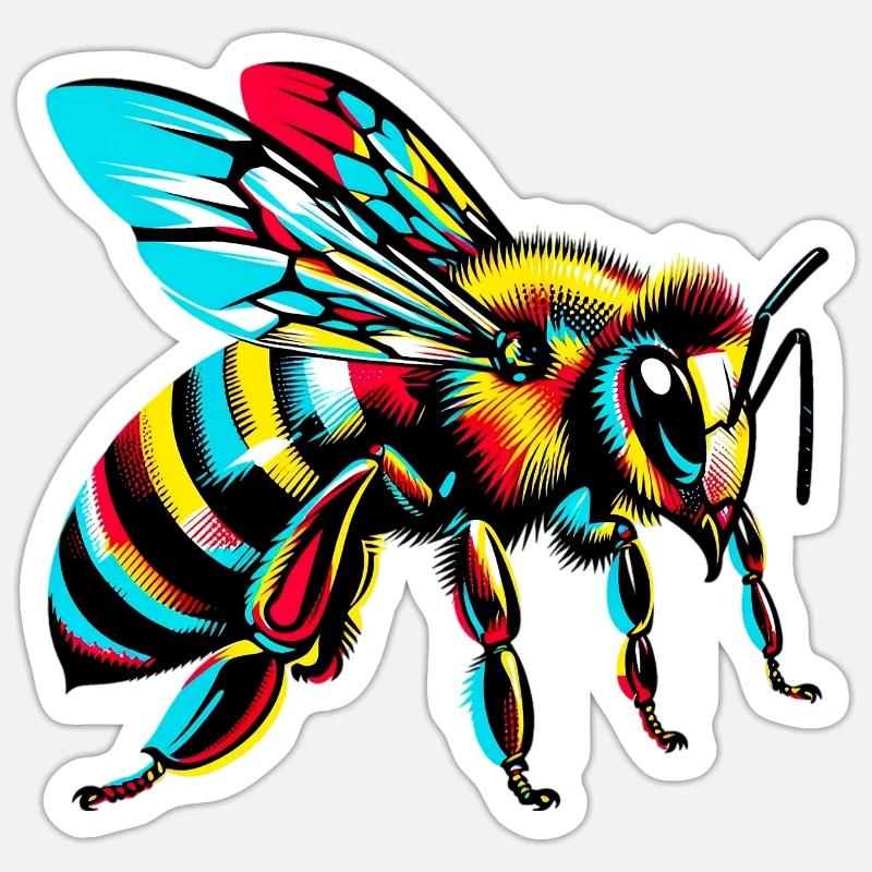 Bee - Sticker size S (10 x 10 cm) - white matte