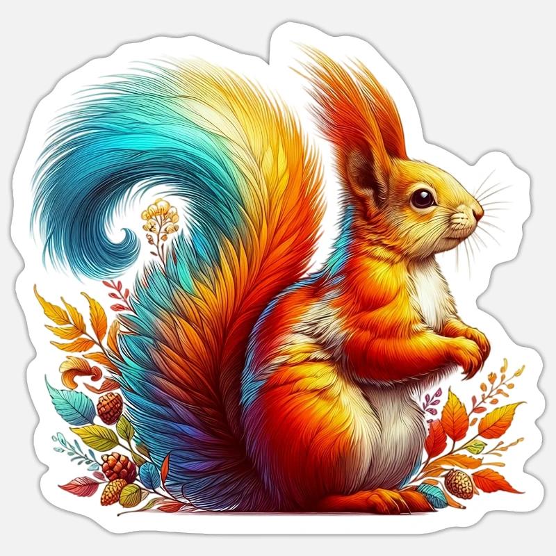 Squirrel - Sticker size S (10 x 10 cm) - white matte