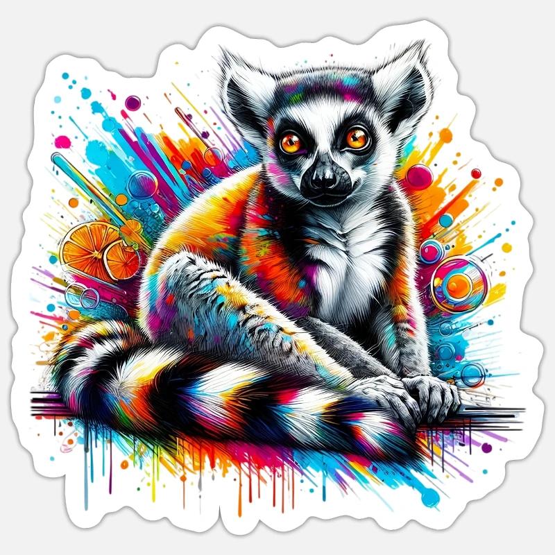 Lemur - Sticker size S (10 x 10 cm) - white matte