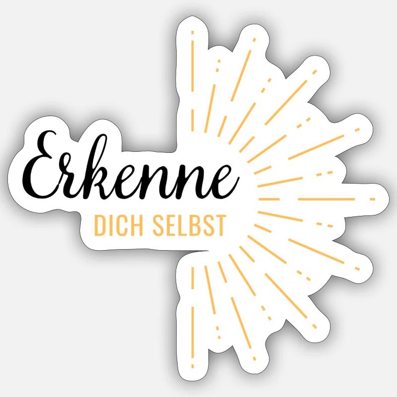Erkenne dich selbst - Sticker Größe S (10 x 10 cm) - Mattweiß